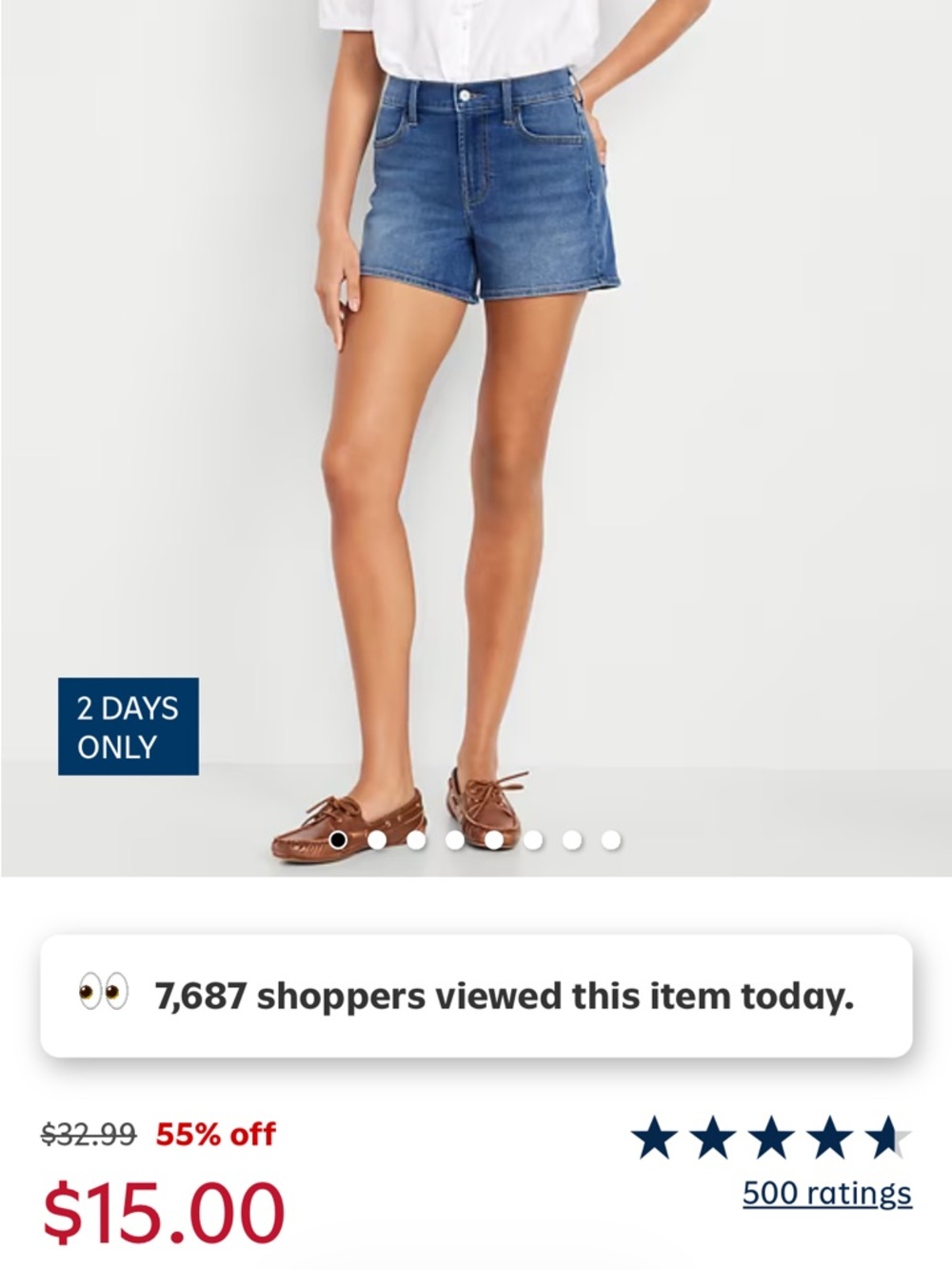 Old Navy Mid-Rise Blue Denim Jean Shorts